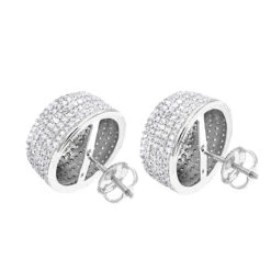 Large 14K White Gold Studs Pave Diamond Earrings 2.3ct -Its Hot Jewelry Shop pave diamond earrings 14k 230ct p 41206 backwh