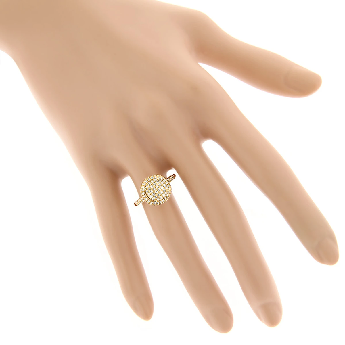 Pave Diamond Engagement Ring 0.64ct 14K Yellow Gold 7 Pave Diamond Engagement Ring 0.64ct 14K Yellow Gold - Image 5