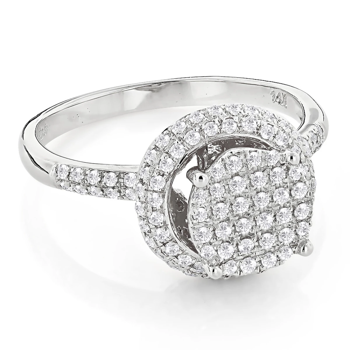 Pave Diamond Engagement Ring 0.64ct 14K Yellow Gold 4 Pave Diamond Engagement Ring 0.64ct 14K Yellow Gold - Image 2