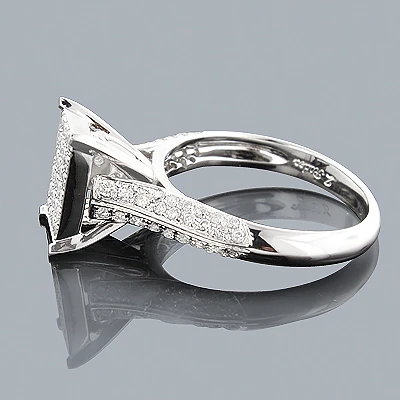 Pave Diamond Engagement Ring 14K White Gold 0.85ct 4 Pave Diamond Engagement Ring 14K White Gold 0.85ct - Image 2
