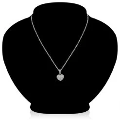 Pave Diamond Heart Pendant 0.48ct Sterling Silver -Its Hot Jewelry Shop pave diamond heart pendant 048ct sterling silver p 42672bod