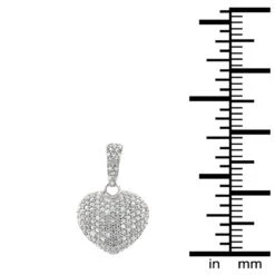Pave Diamond Heart Pendant 0.48ct Sterling Silver -Its Hot Jewelry Shop pave diamond heart pendant 048ct sterling silver p 42672box