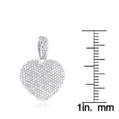 1 Carat Pave Diamond Heart Pendant 14K White Gold 13 1 Carat Pave Diamond Heart Pendant 14K White Gold -Its Hot Jewelry Shop pave diamond heart pendant 14k gold 113ct p 22303 rulerwh