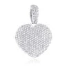 1 Carat Pave Diamond Heart Pendant 14K White Gold