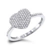 Ladies Pave Diamond Heart Ring In Sterling Silver 0.33ct -Its Hot Jewelry Shop pave diamond heart ring 036ct silver p 42570