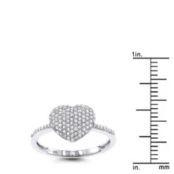 Ladies Pave Diamond Heart Ring In Sterling Silver 0.33ct 9 Ladies Pave Diamond Heart Ring In Sterling Silver 0.33ct -Its Hot Jewelry Shop pave diamond heart ring 036ct silver p 42570 ruler