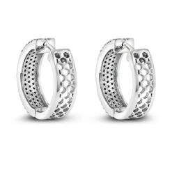 Pave Diamond Hoop Earrings 1.20ct 14K White Gold -Its Hot Jewelry Shop pave diamond hoop earrings 120ct 14k gold p 49172 backwh