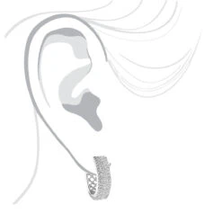 Pave Diamond Hoop Earrings 1.20ct 14K White Gold -Its Hot Jewelry Shop pave diamond hoop earrings 120ct 14k gold p 49172 bodwh