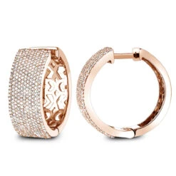Pave Diamond Hoop Earrings 1.75ct 14K White Gold -Its Hot Jewelry Shop pave diamond hoop earrings 195ct 14k p 42950 ro