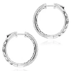 Pave Diamond Hoop Earrings 2.45ct -Its Hot Jewelry Shop pave diamond hoop earrings 245ct p 40635 backwh