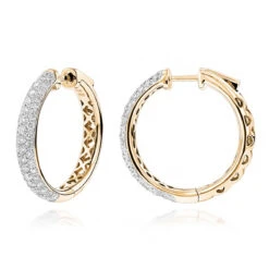 Pave Diamond Hoop Earrings 2.45ct -Its Hot Jewelry Shop pave diamond hoop earrings 245ct p 40635 ye
