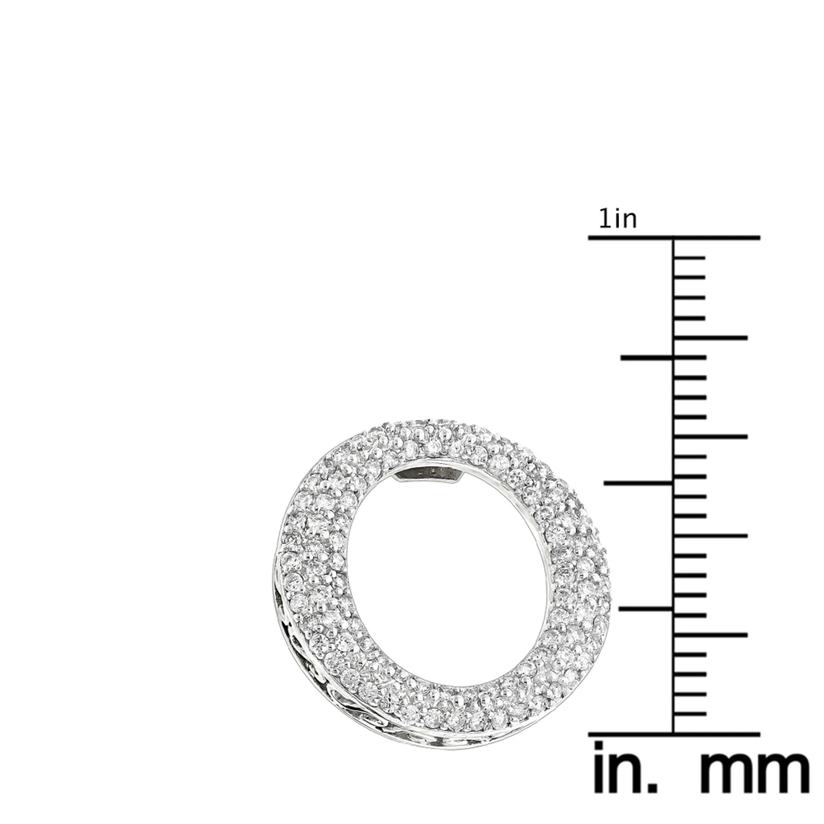 Pave 14K White Gold Diamond Circle Pendant 0.4ct 7 Pave 14K White Gold Diamond Circle Pendant 0.4ct - Image 5
