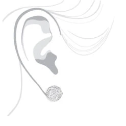 Pave Diamond Stud Cluster Earrings 1.46ct 14K White Gold -Its Hot Jewelry Shop pave diamond stud cluster earrings 146ct 14k gold 3 2