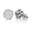 Pave Diamond Stud Earrings 0.9ct 14K White Gold -Its Hot Jewelry Shop pave diamond stud earrings 09ct 14k gold 1
