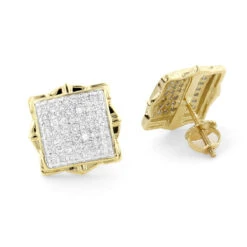 Pave Diamond Stud Earrings 1/2ct 14K Yellow Gold 8 Pave Diamond Stud Earrings 1/2ct 14K Yellow Gold -Its Hot Jewelry Shop pave diamond stud earrings 12ct 14k yellow or white gold 1