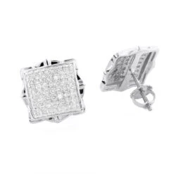 Pave Diamond Stud Earrings 1/2ct 14K Yellow Gold 10 Pave Diamond Stud Earrings 1/2ct 14K Yellow Gold -Its Hot Jewelry Shop pave diamond stud earrings 12ct 14k yellow or white gold white