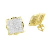 Pave Diamond Stud Earrings 1/2ct 14K Yellow Gold -Its Hot Jewelry Shop pave diamond stud earrings 12ct 14k yellow or white gold yellow
