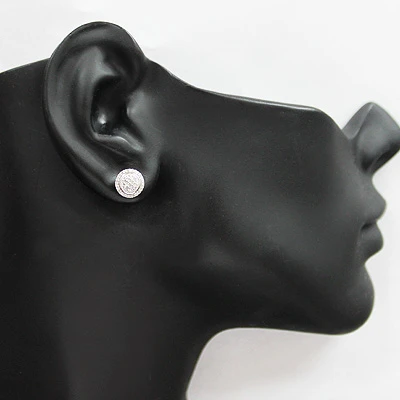 Pave Diamond Stud Earrings In Sterling Silver 0.26ct 5 Pave Diamond Stud Earrings In Sterling Silver 0.26ct - Image 3