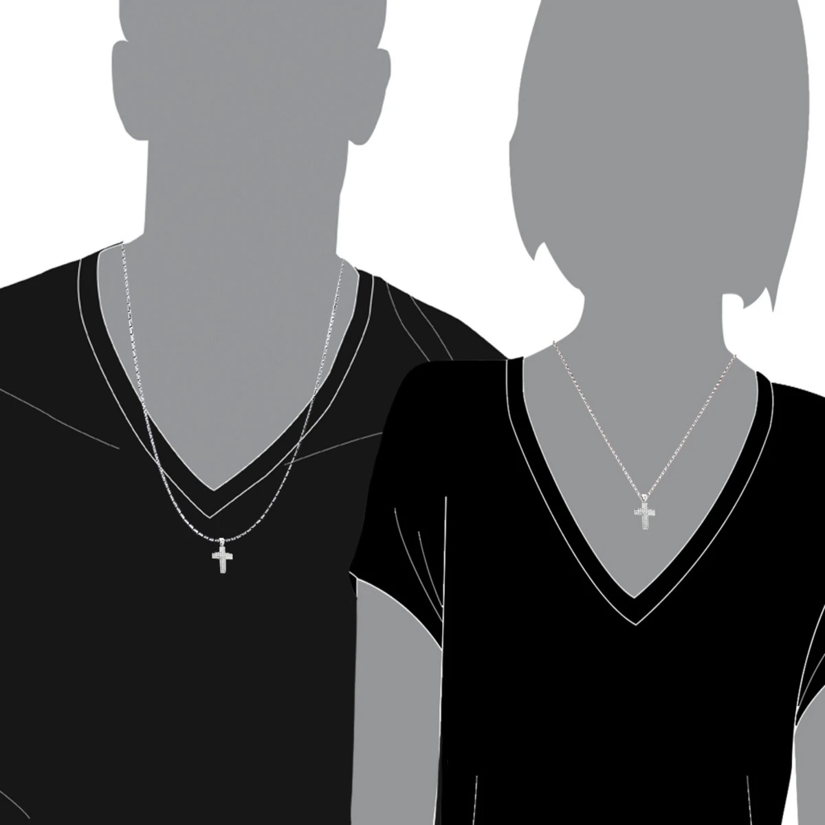 Pave 14K White Gold Diamond Cross Pendant 0.5ct Gold 7 Pave 14K White Gold Diamond Cross Pendant 0.5ct Gold - Image 5