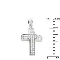 Pave 14K White Gold Diamond Cross Pendant 0.5ct Gold 15 Pave 14K White Gold Diamond Cross Pendant 0.5ct Gold -Its Hot Jewelry Shop pave gold diamond cross pendant 05ct 14k gold rulerwh