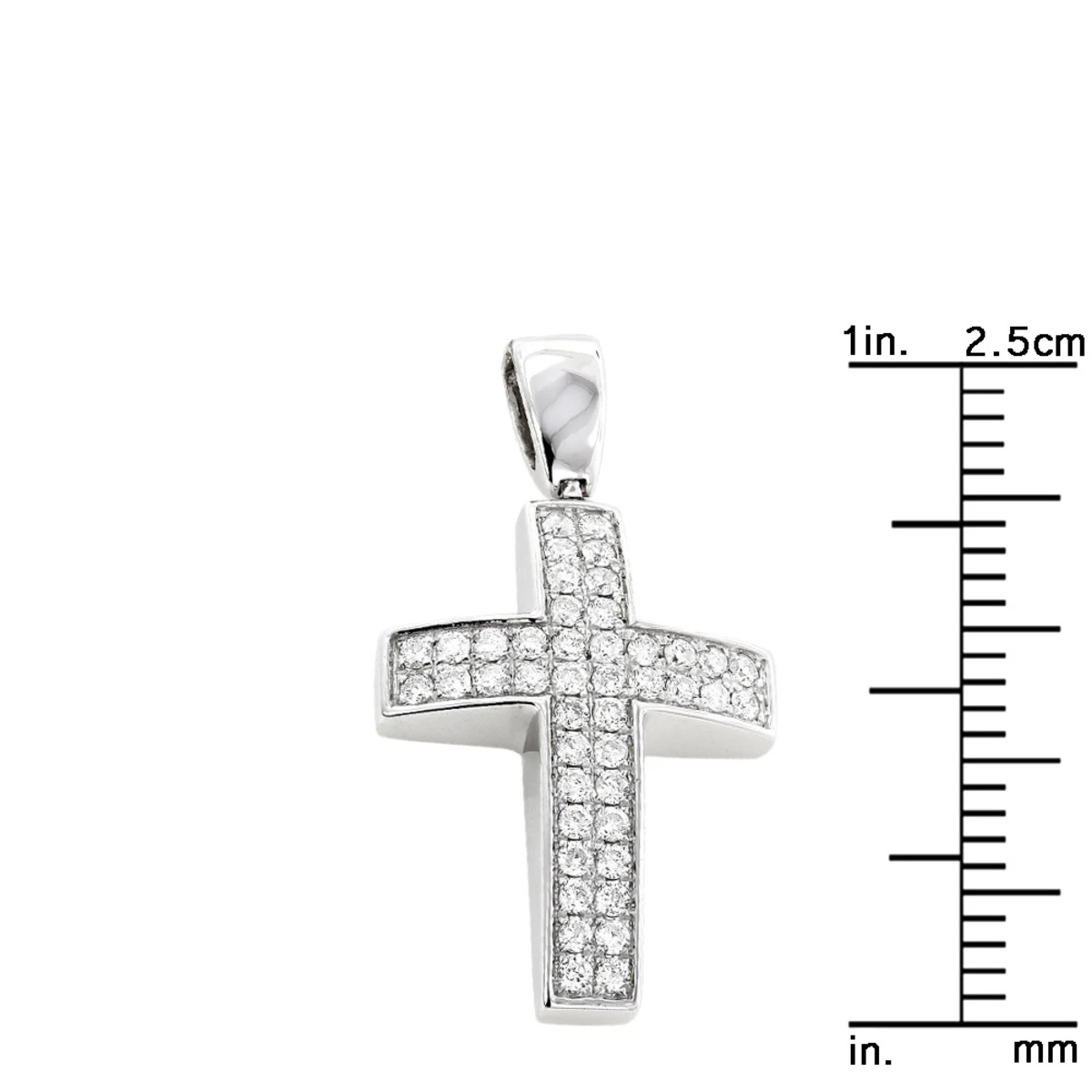 Pave 14K White Gold Diamond Cross Pendant 0.5ct Gold 9 Pave 14K White Gold Diamond Cross Pendant 0.5ct Gold - Image 7