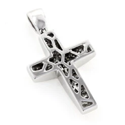 Pave 14K White Gold Diamond Cross Pendant 0.5ct Gold 12 Pave 14K White Gold Diamond Cross Pendant 0.5ct Gold -Its Hot Jewelry Shop pave gold diamond cross pendant 05ct 14k backwh