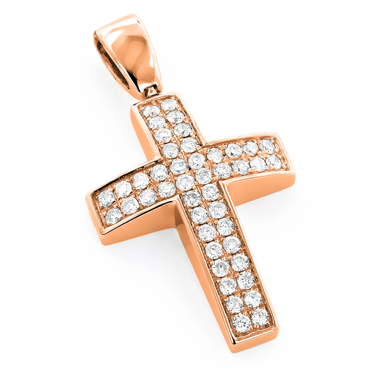 Pave 14K White Gold Diamond Cross Pendant 0.5ct Gold 5 Pave 14K White Gold Diamond Cross Pendant 0.5ct Gold - Image 3