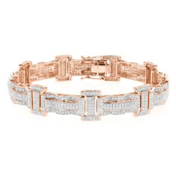 Pave Real Diamond Bracelet For Men 10K Yellow Gold 3.18ct -Its Hot Jewelry Shop pave real diamond bracelet for men 10k gold 318ct ro