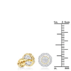Pave Round Diamond Earrings 0.28ct 10K Yellow Gold 13 Pave Round Diamond Earrings 0.28ct 10K Yellow Gold -Its Hot Jewelry Shop pave round diamond earrings 028ct 10k gold rulerye