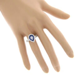 Pear Shape Design Sapphire And Diamond Engagement Ring For Women 1 Carat TW -Its Hot Jewelry Shop pear shape design sapphire and diamond engagement ring for women 1 carat tw bodwh