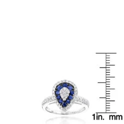 Pear Shape Design Sapphire And Diamond Engagement Ring For Women 1 Carat TW -Its Hot Jewelry Shop pear shape design sapphire and diamond engagement ring for women 1 carat tw rulerwh