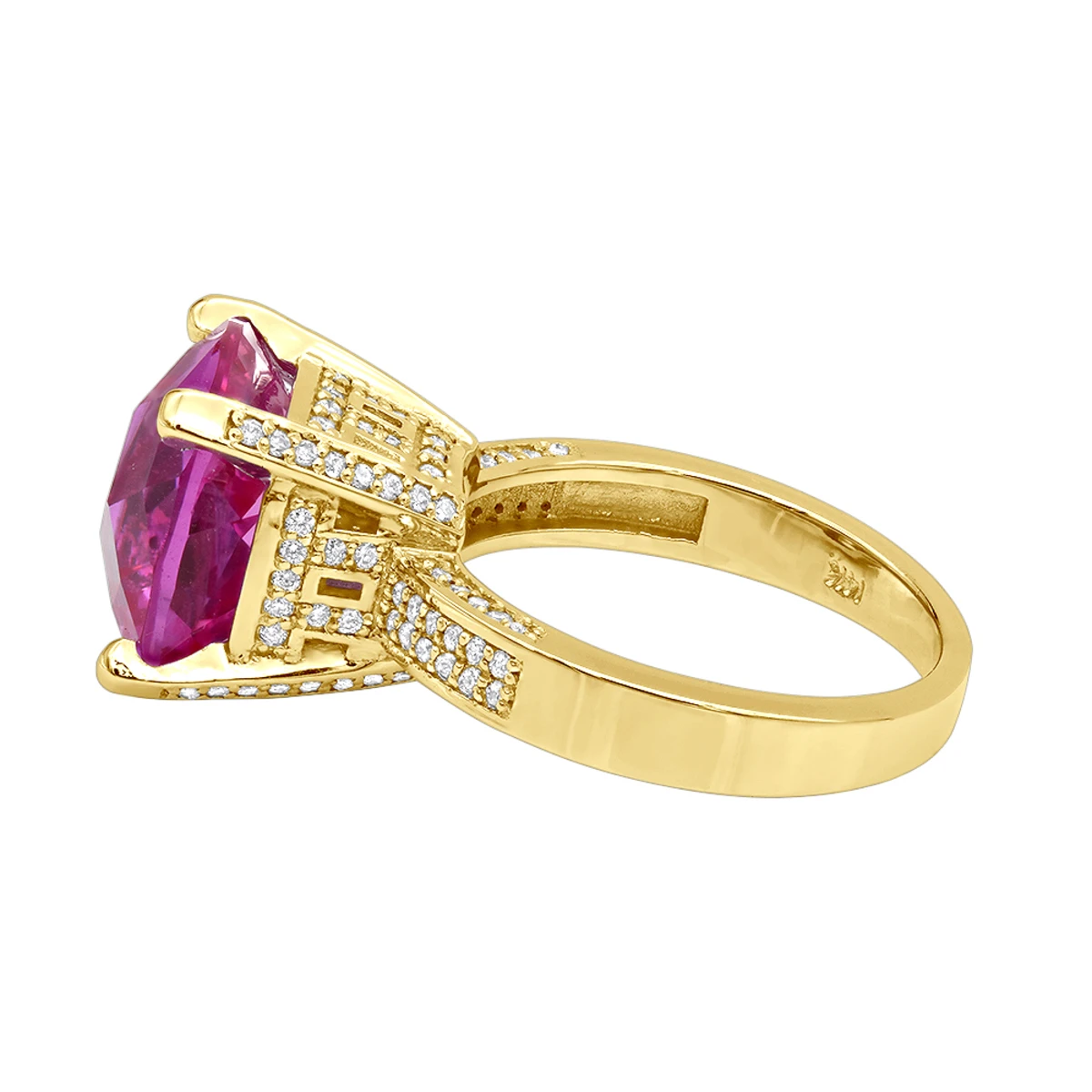 Pink Sapphire 0.55ct Diamond 14K White Gold Cocktail Ring For Women 7 Pink Sapphire 0.55ct Diamond 14K White Gold Cocktail Ring For Women - Image 5
