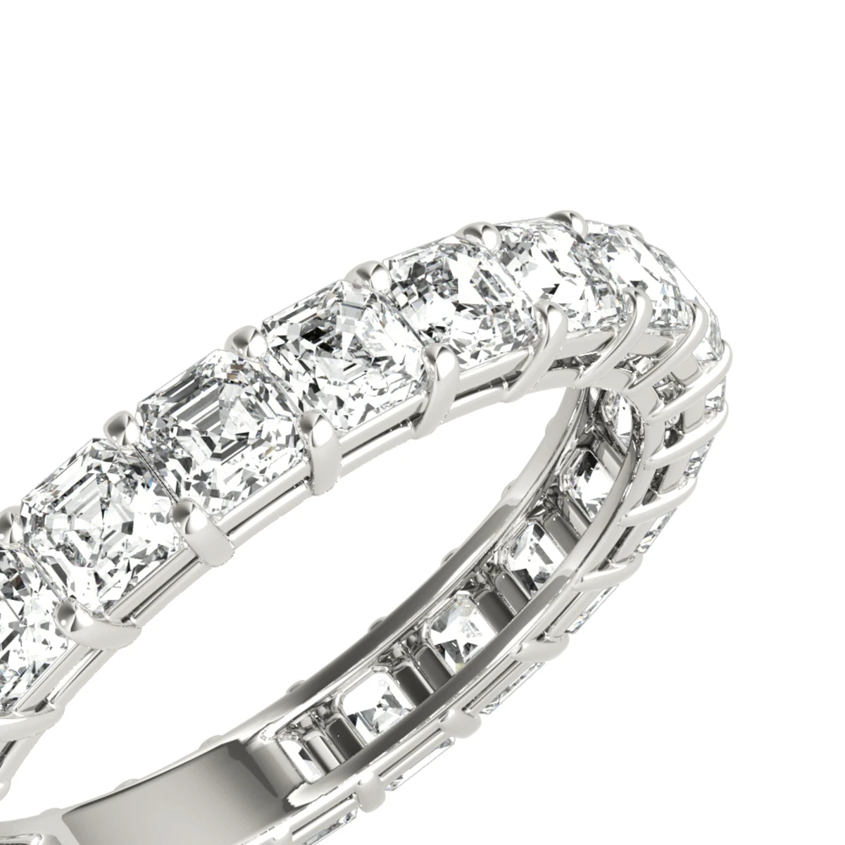 Platinum Asscher Cut Diamond Eternity Band Diamond Anniversary Ring 3ct 6 Platinum Asscher Cut Diamond Eternity Band Diamond Anniversary Ring 3ct - Image 4