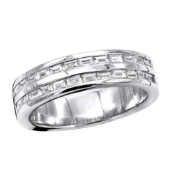 Platinum Baguette Diamond Men's Wedding Ring 1.10ct