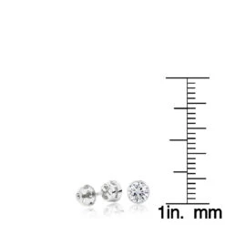 Platinum Bezel Set Diamond Stud Earrings Round Cut 0.75ct -Its Hot Jewelry Shop platinum bezel set diamond stud earrings round cut 075ct ruler