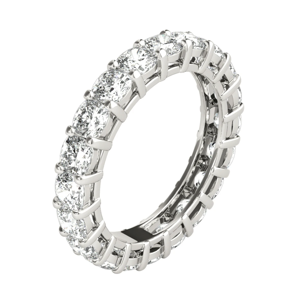 Platinum Cushion Cut Diamond Eternity Band Diamond Anniversary Ring 4ct 4 Platinum Cushion Cut Diamond Eternity Band Diamond Anniversary Ring 4ct - Image 2