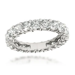 Platinum Cushion Cut Diamond Eternity Band Diamond Anniversary Ring 4ct