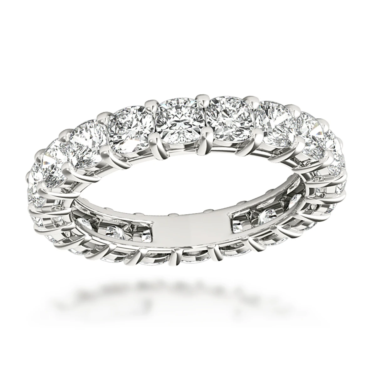 Platinum Cushion Cut Diamond Eternity Band Diamond Anniversary Ring 4ct 3 Platinum Cushion Cut Diamond Eternity Band Diamond Anniversary Ring 4ct