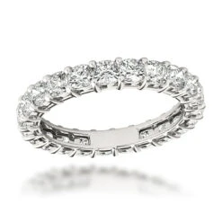Platinum Cushion Cut Diamond Eternity Ring Diamond Anniversary Ring 2.5ct