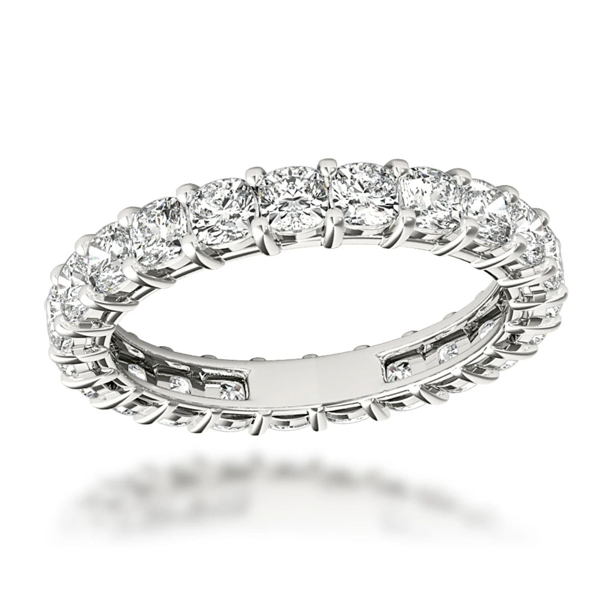 Platinum Cushion Cut Diamond Eternity Ring Diamond Anniversary Ring 2.5ct 3 Platinum Cushion Cut Diamond Eternity Ring Diamond Anniversary Ring 2.5ct