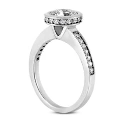 Platinum Diamond Engagement Ring 1.31ct -Its Hot Jewelry Shop platinum diamond engagement ring 131ct p 34474 back white 20220426