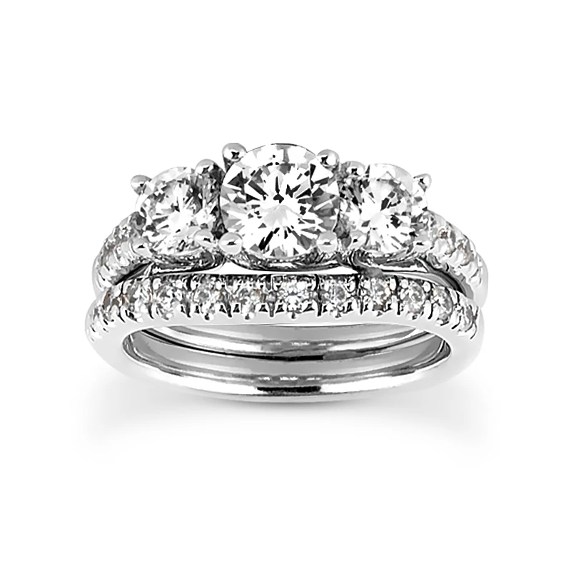 Platinum Diamond Engagement Ring Set 2.53ct 3 Platinum Diamond Engagement Ring Set 2.53ct
