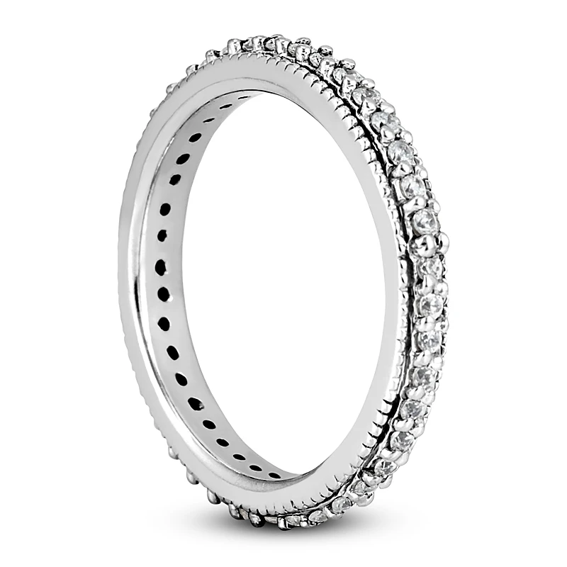 Thin Platinum Diamond Eternity Band 0.38ct 4 Thin Platinum Diamond Eternity Band 0.38ct - Image 2