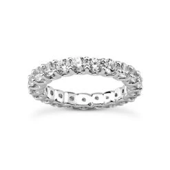 Thin Platinum Diamond Eternity Band 2.10ct