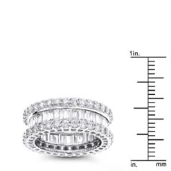Platinum Diamond Eternity Band With Baguette And Round Diamonds 5.72ct -Its Hot Jewelry Shop platinum diamond eternity band 572ct p 30431 rulerwh