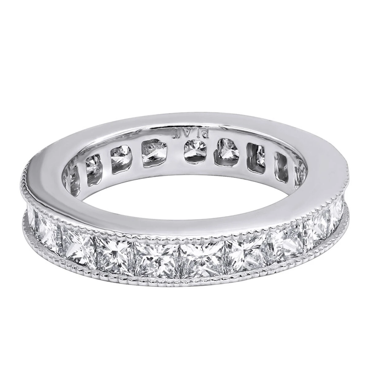 Platinum Princess Cut Diamond Eternity Ring 3.74ct 4 Platinum Princess Cut Diamond Eternity Ring 3.74ct - Image 2