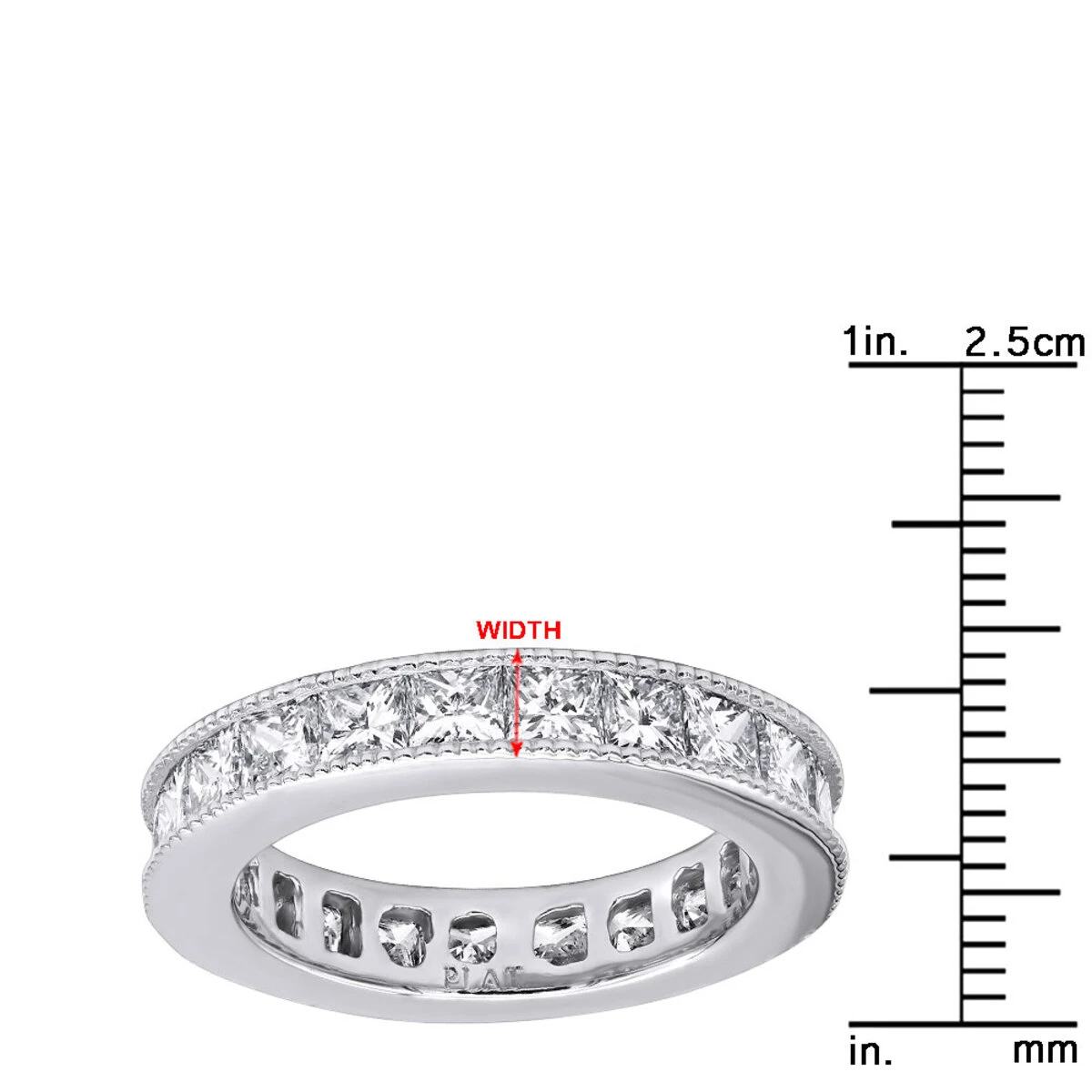 Platinum Princess Cut Diamond Eternity Ring 3.74ct 6 Platinum Princess Cut Diamond Eternity Ring 3.74ct - Image 4