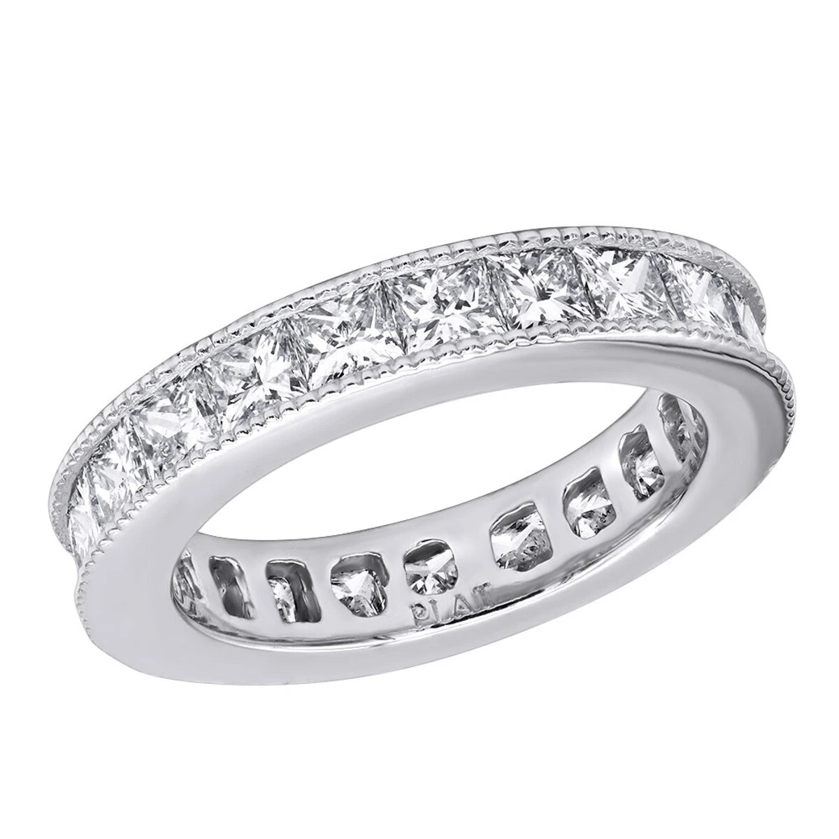 Platinum Princess Cut Diamond Eternity Ring 3.74ct 3 Platinum Princess Cut Diamond Eternity Ring 3.74ct