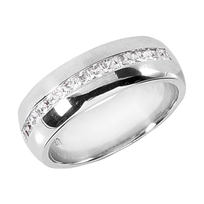 Platinum Diamond Men's Wedding Ring 1.20ct 3 Platinum Diamond Men's Wedding Ring 1.20ct