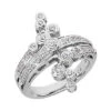 Platinum Diamond Right Hand Women's Ring 0.36ct 24.3mm